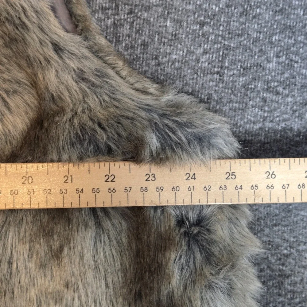 ELLE Faux Fur Vest Gray Plush Sleeveless Jacket NWT Plus Sz 3X Soft Shaggy‎